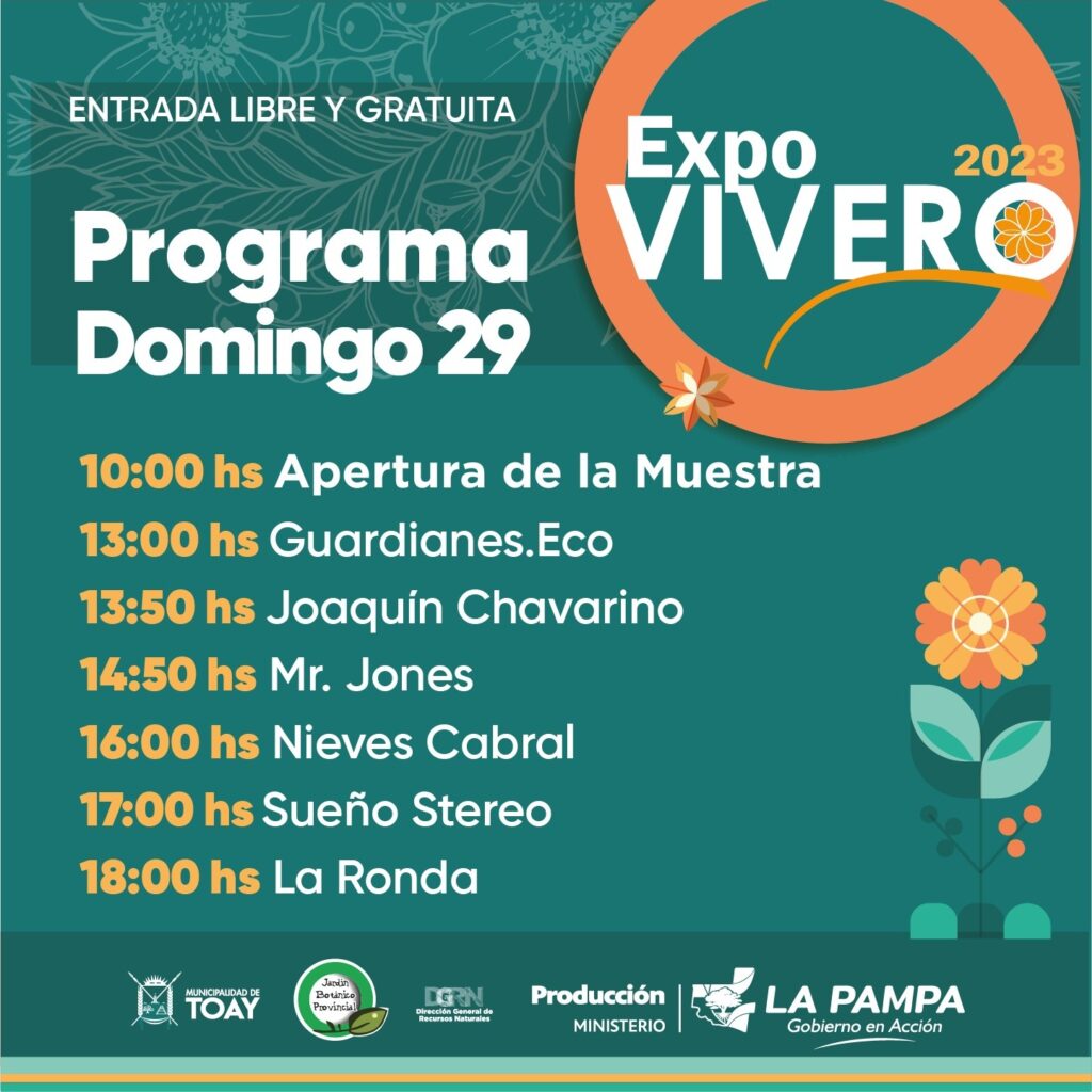 Cronograma domingo 29, Expo Vivero 2023