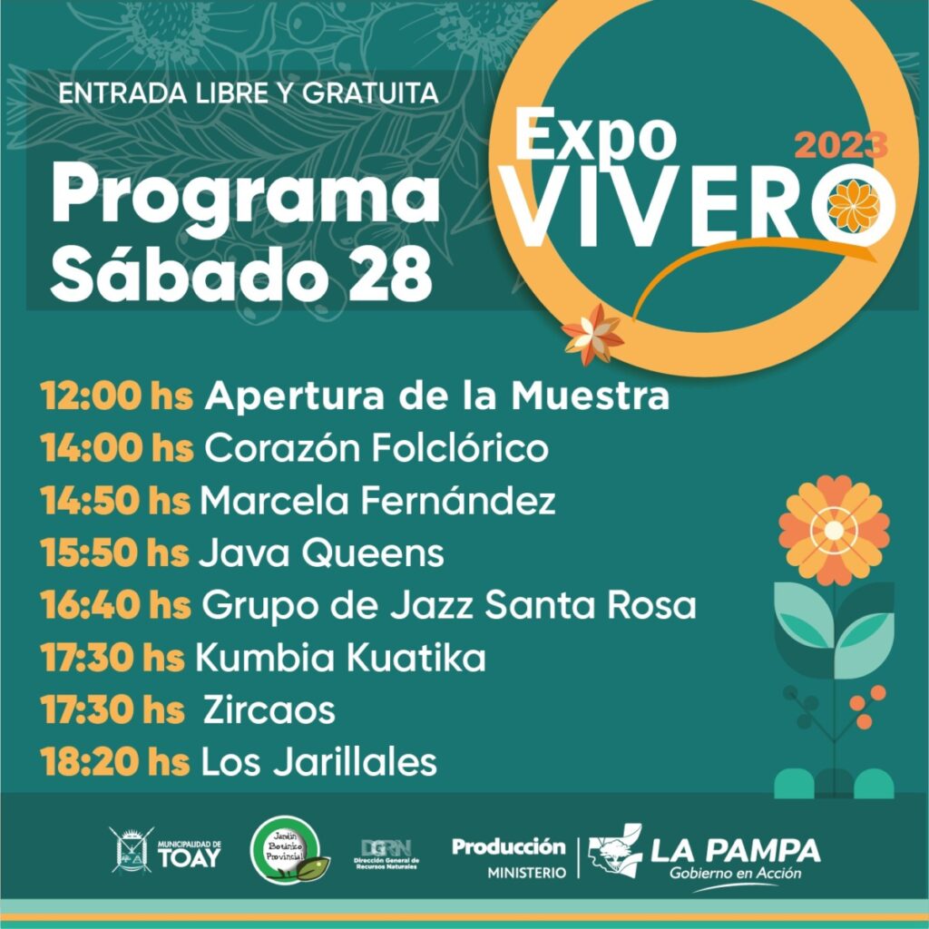 Cronograma sábado 28, Expo Vivero 2023