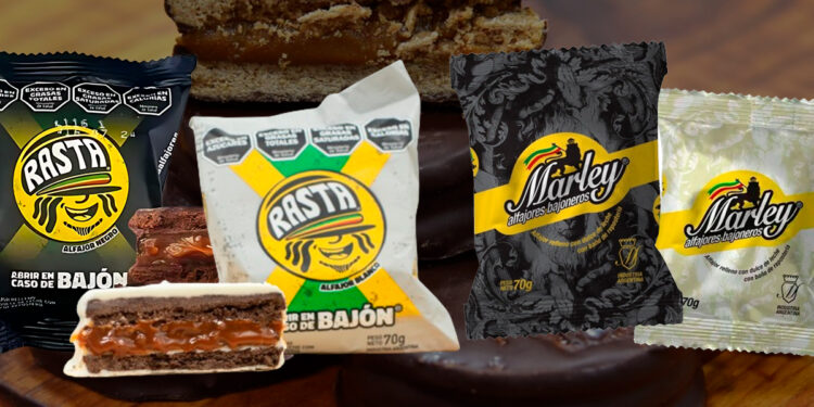 Marcas de alfajores Rasta y Marley