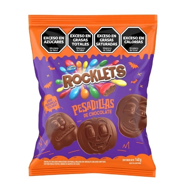 Rocklets pesadillas de chocolate. Edición Halloween de Arcor.